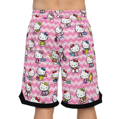 Hello Kitty Playtime Collage Basketball Rib Shorts