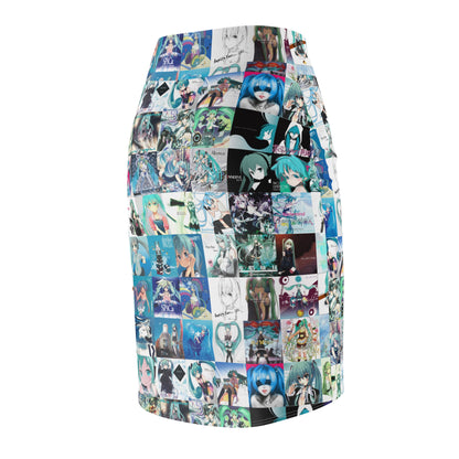 Hatsune Miku Album Cover Collage Women's Pencil Skirt