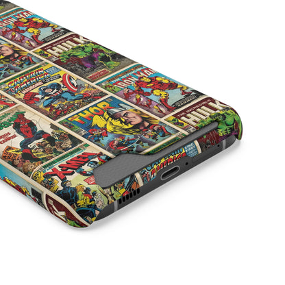 Marvel Comic Book Cover Collage Phone Case With Card Holder