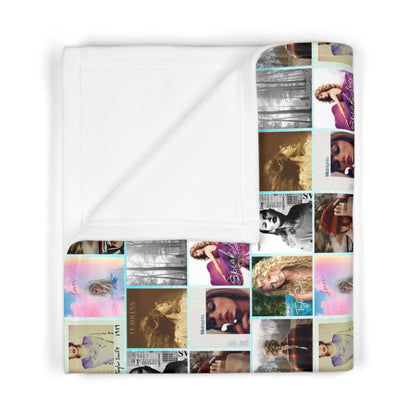 Taylor Swift Album Art Collage Pattern Soft Fleece Baby Blanket