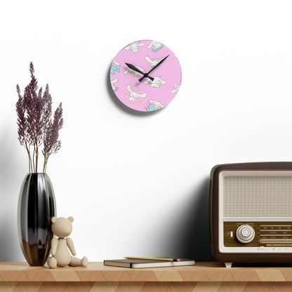 Cinnamoroll Playing Around Pattern Acrylic Wall Clock