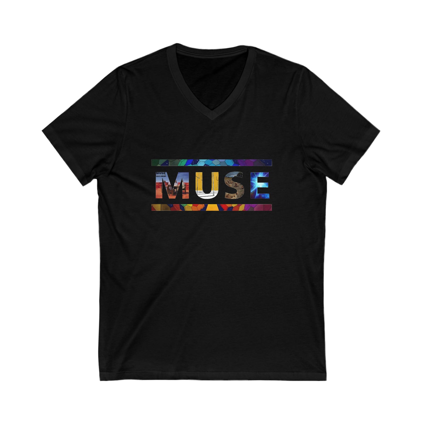 Muse Album Art Letters Unisex Jersey Short Sleeve V-Neck Tee