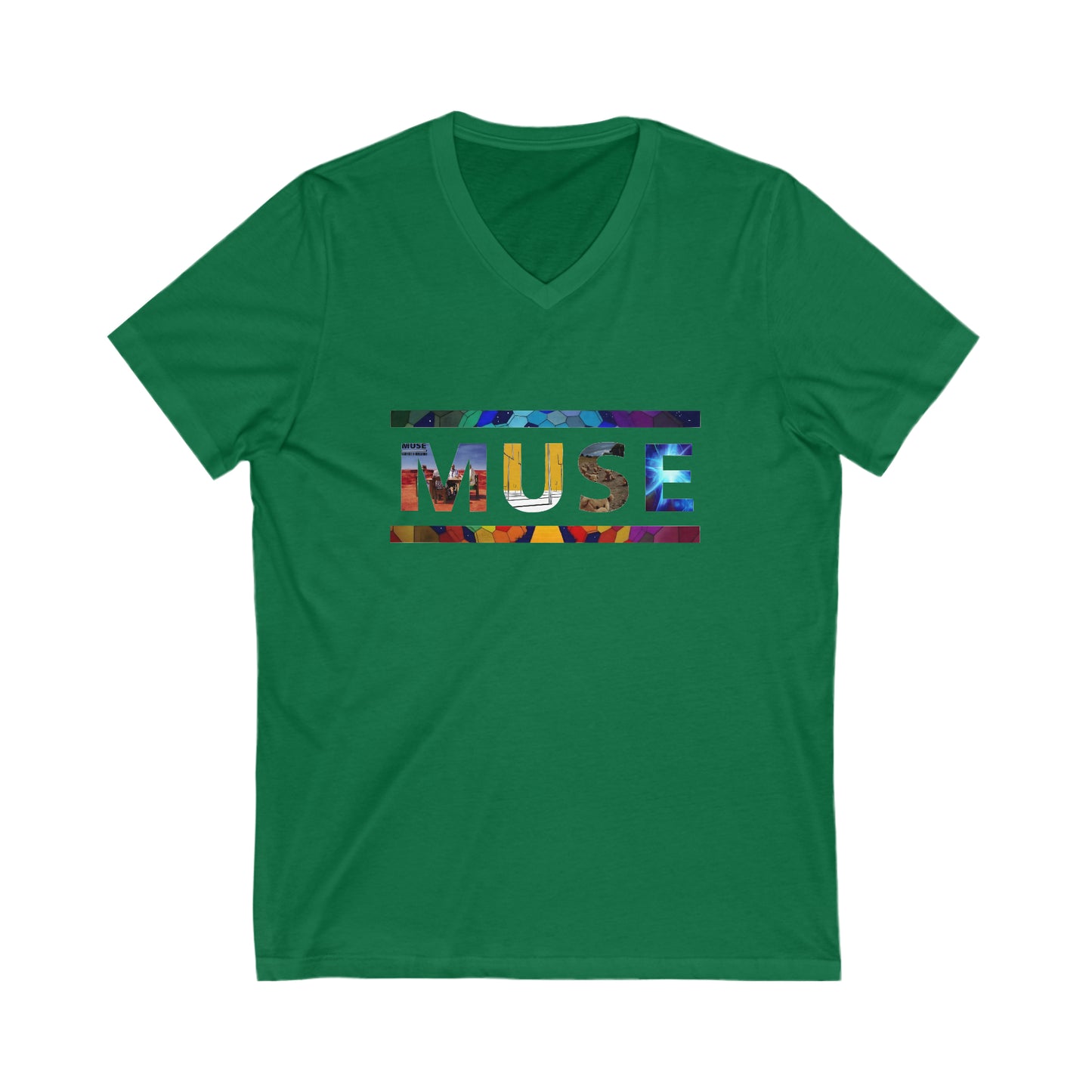 Muse Album Art Letters Unisex Jersey Short Sleeve V-Neck Tee