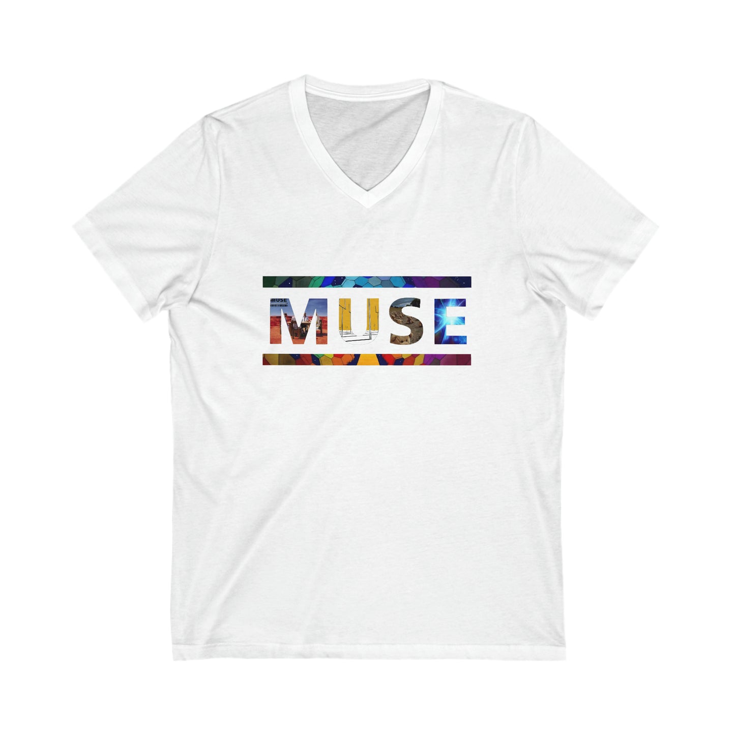 Muse Album Art Letters Unisex Jersey Short Sleeve V-Neck Tee