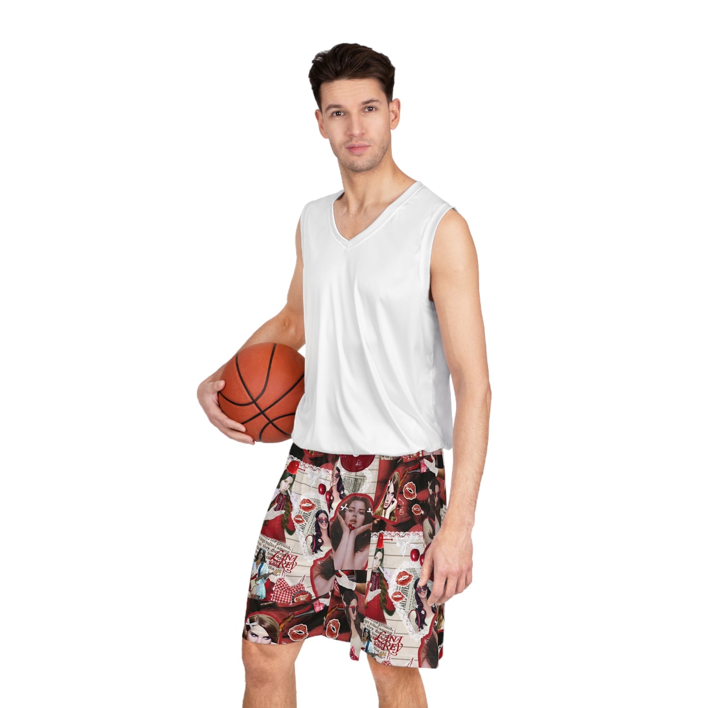 Lana Del Rey Cherry Coke Collage Basketball Shorts