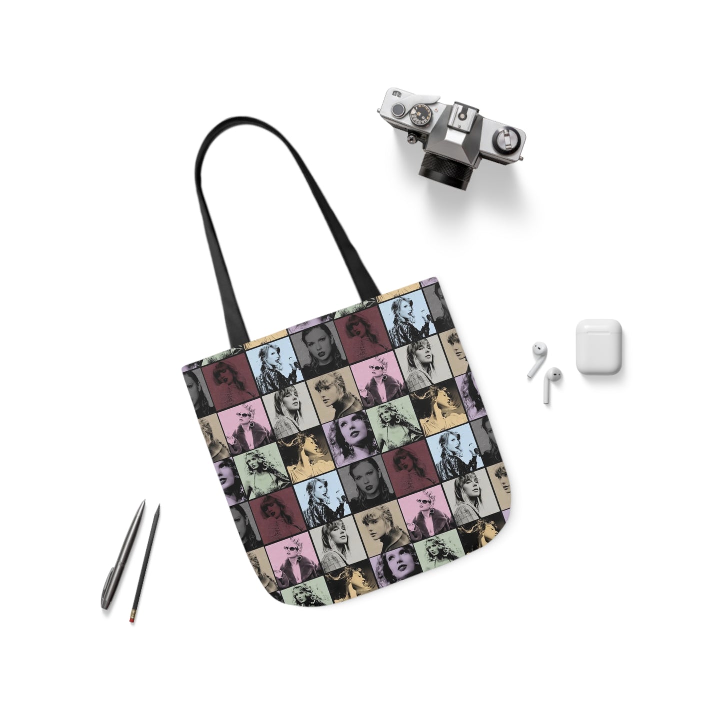 Taylor Swift Eras Collage Polyester Canvas Tote Bag