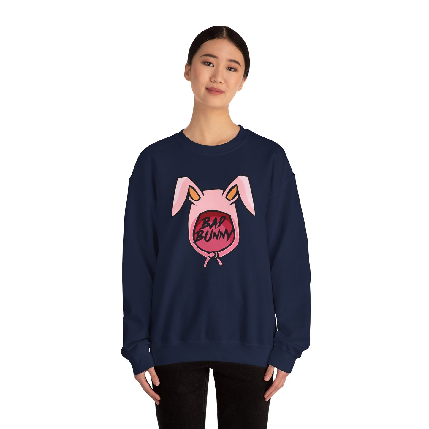 Bad Bunny Hoodie Logo Unisex Heavy Blend Crewneck Sweatshirt