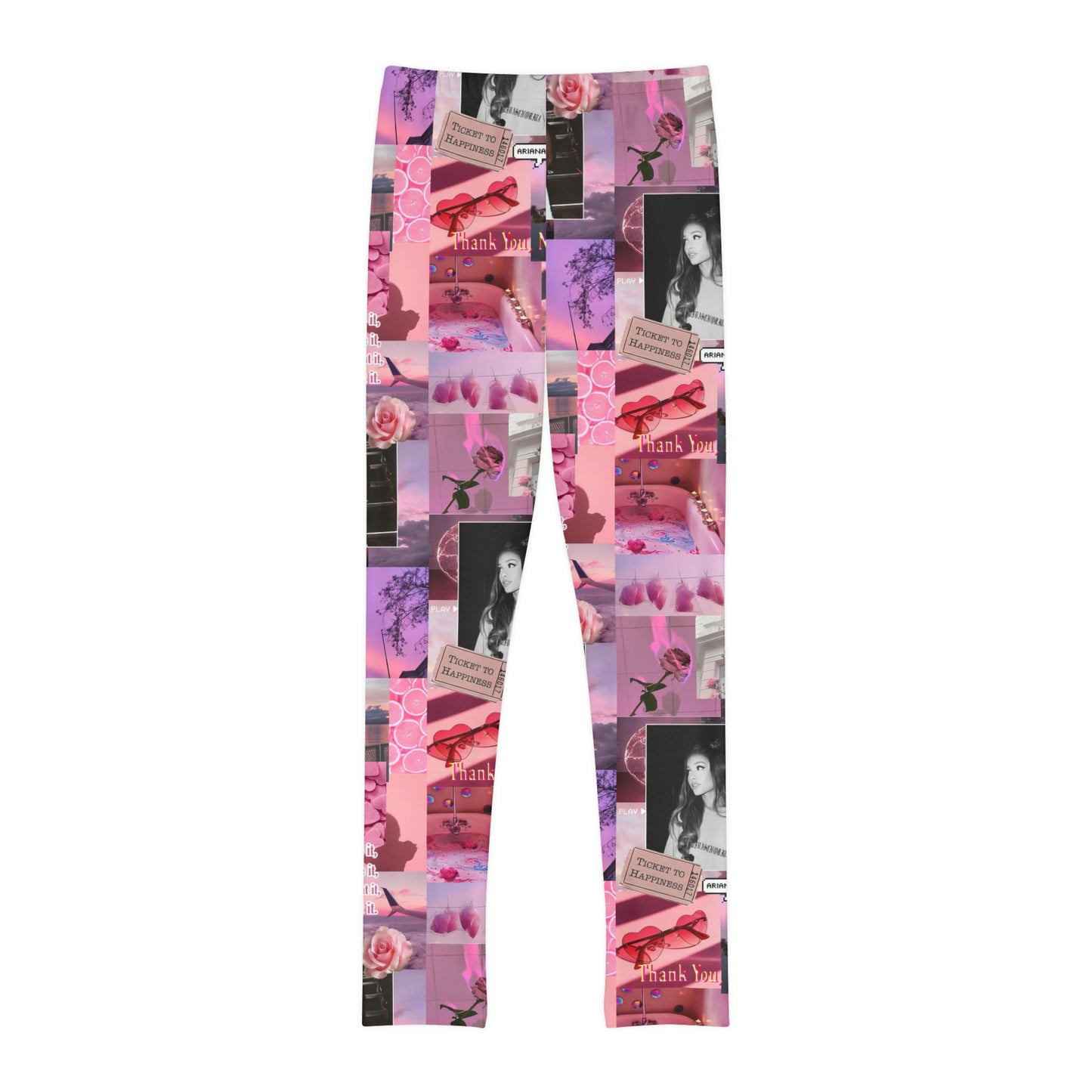 Ariana Grande Pink Aesthetic Collage Youth Leggings