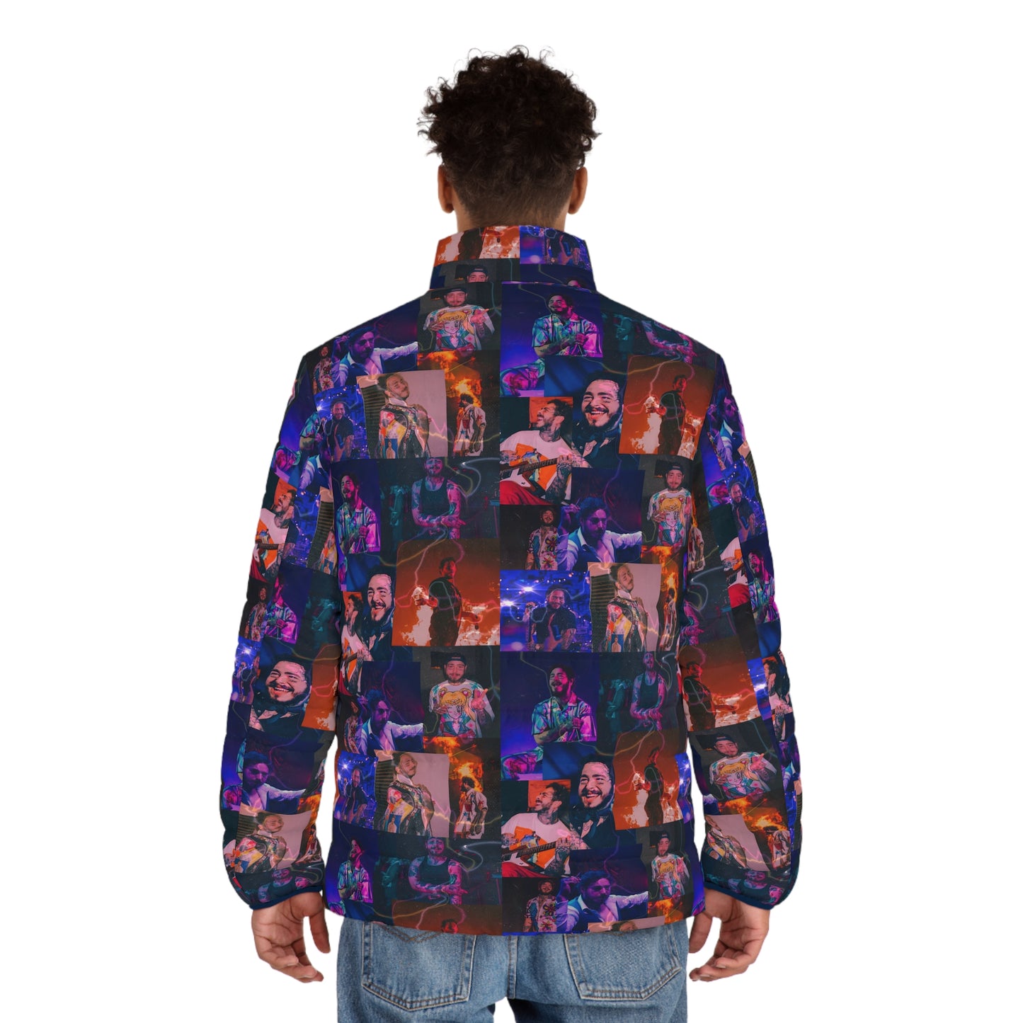 Post Malone Lightning Photo Collage Men's Puffer Jacket