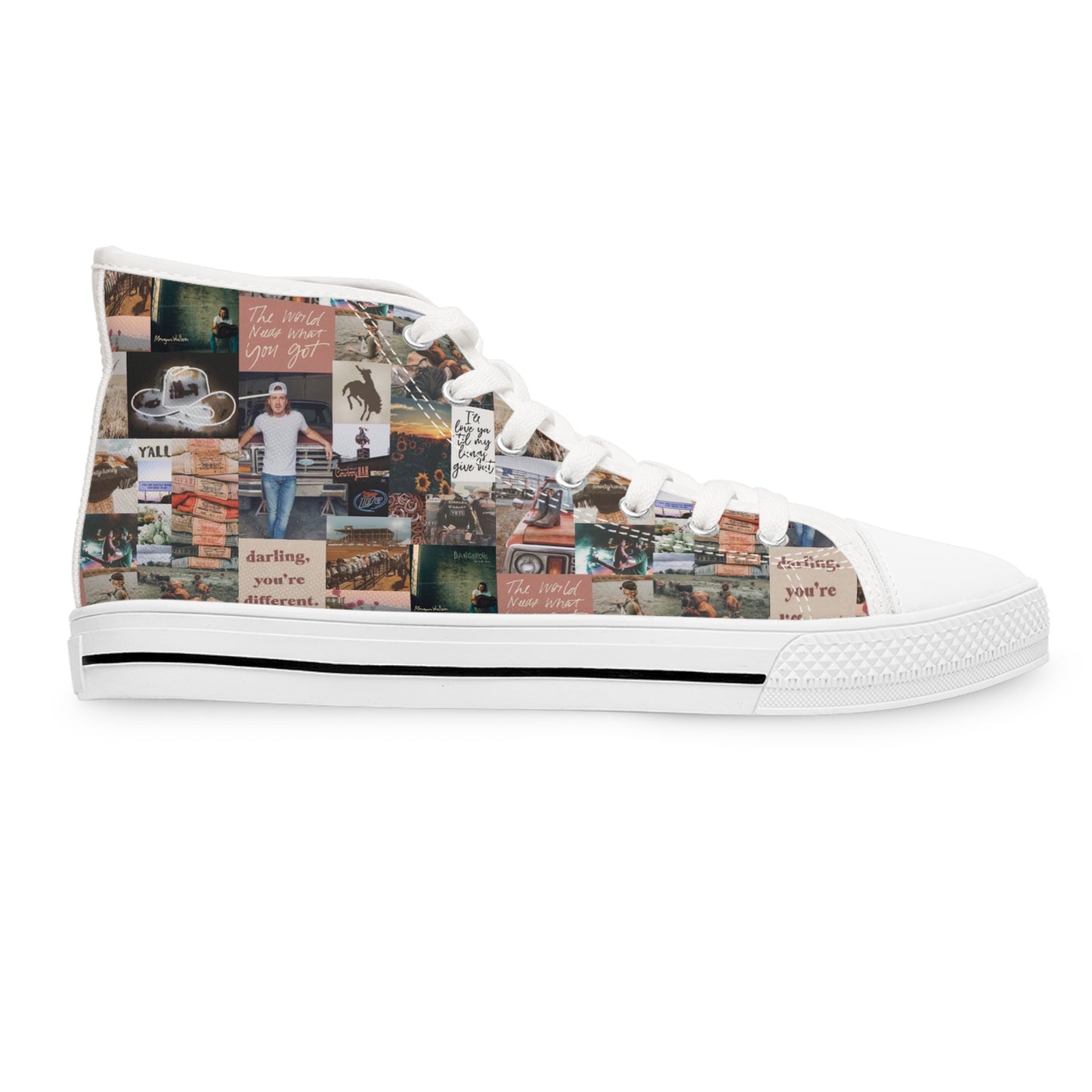 Morgan Wallen Darling You're Different Collage Women's High Top Sneakers