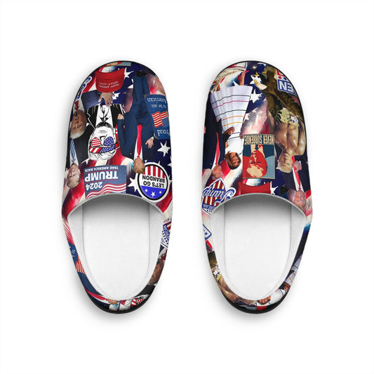 Donald Trump 2024 MAGA Montage Women's Indoor Slippers