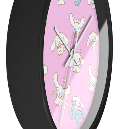 Cinnamoroll Playing Around Pattern Wall Clock