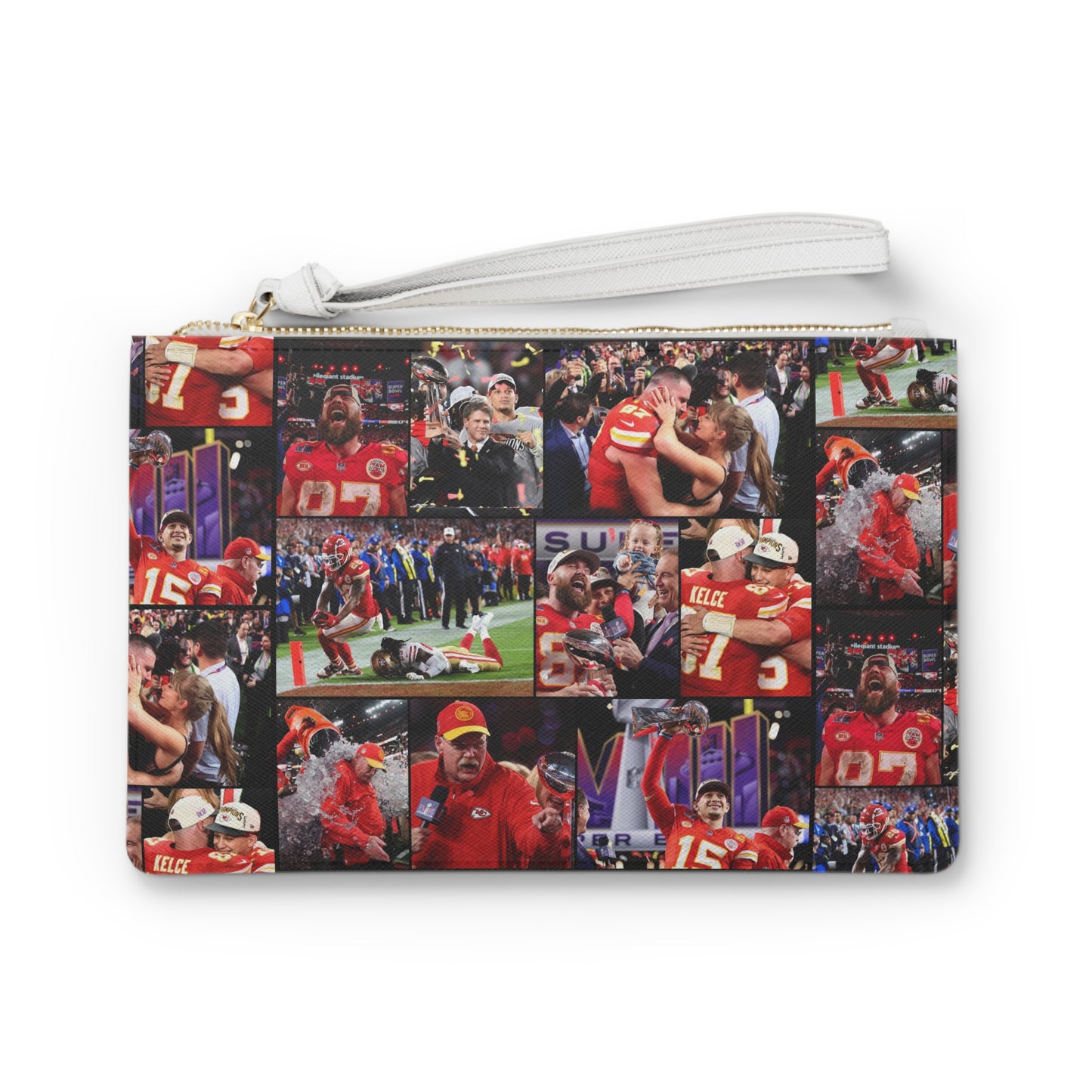 Kansas City Chiefs Superbowl LVIII Championship Victory Collage Clutch Bag