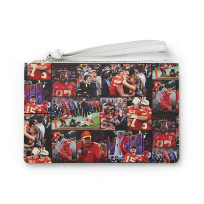 Kansas City Chiefs Superbowl LVIII Championship Victory Collage Clutch Bag