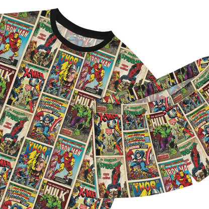 Marvel Comic Book Cover Collage Women's Short Pajama Set