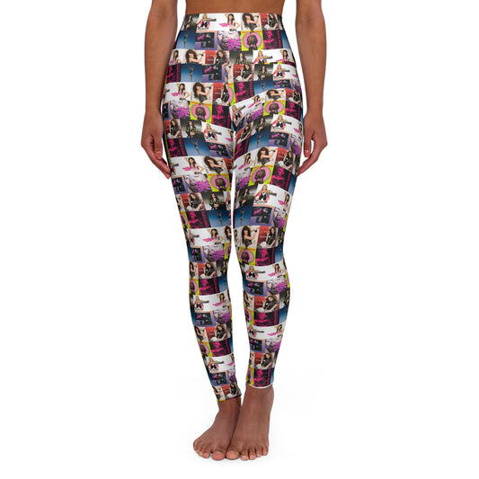 Miley Cyrus Album Cover Collage High Waisted Yoga Leggings