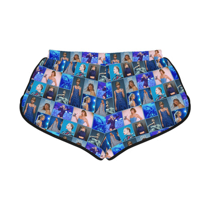 Taylor Swift Blue Aesthetic Collage Women's Relaxed Shorts