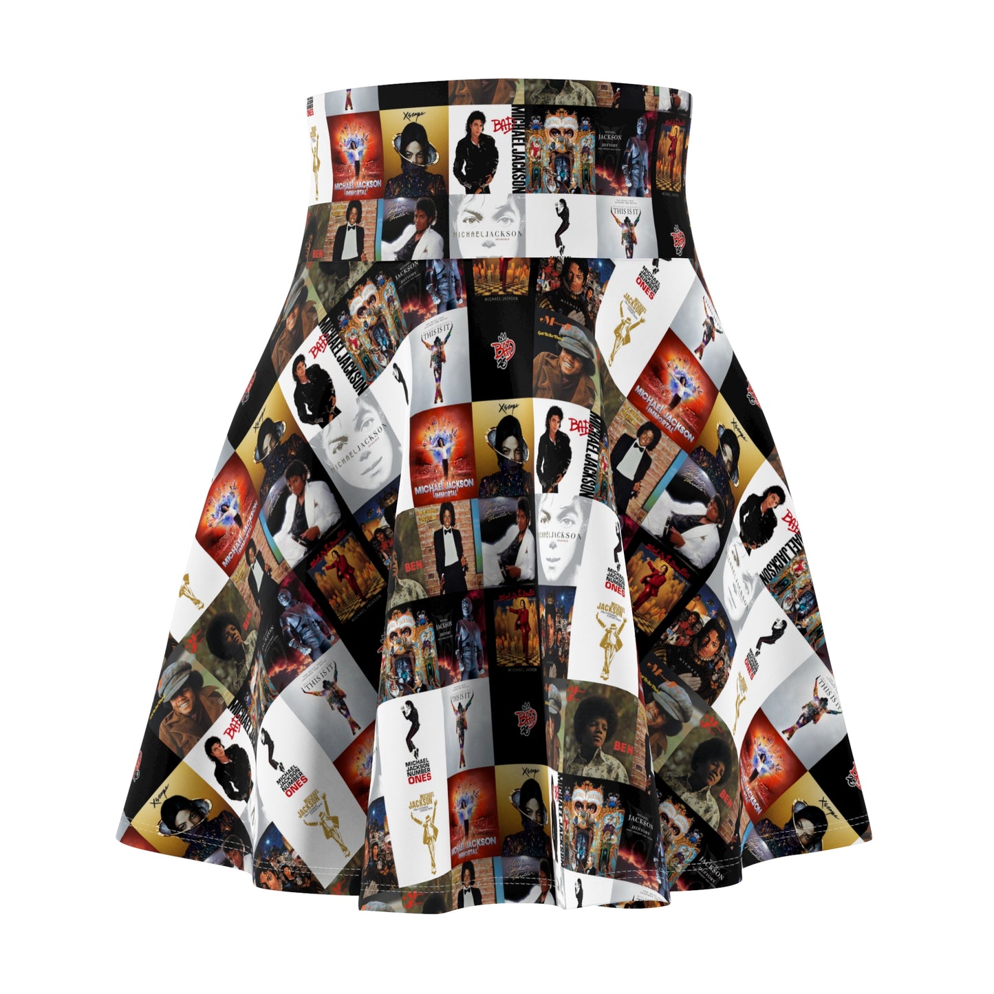 Michael Jackson Album Cover Collage Women's Skater Skirt