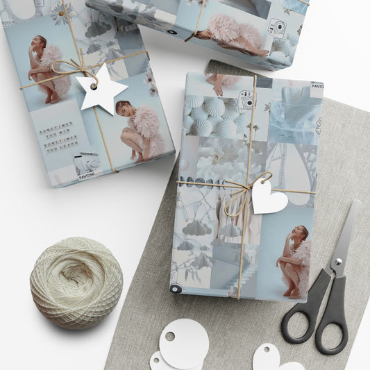 Olivia Rodrigo White Aesthetic Collage Gift Wrap Paper