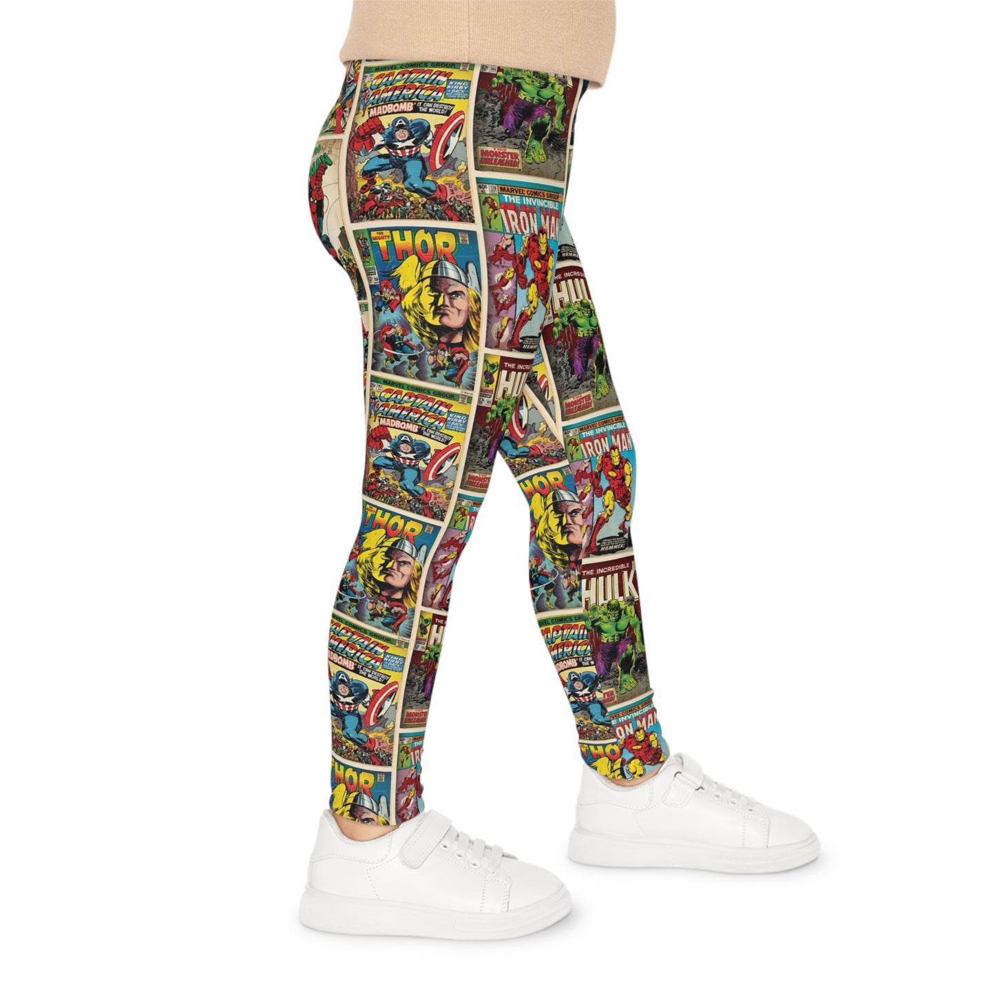 Marvel Comic Book Cover Collage Kids Leggings