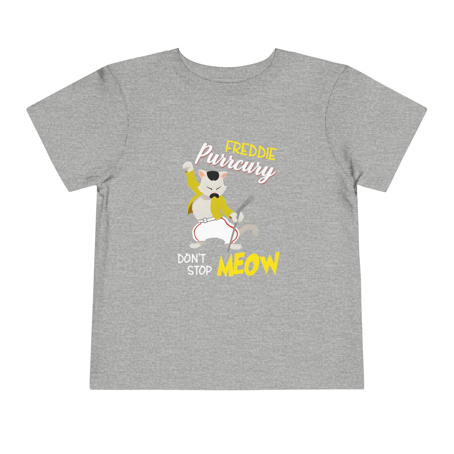 Queen Don't Stop Meow Freddie Purrcury Toddler Short Sleeve Tee