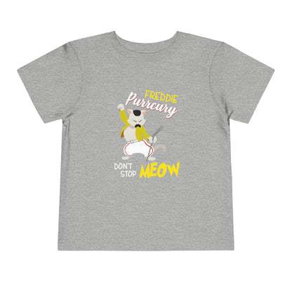 Queen Don't Stop Meow Freddie Purrcury Toddler Short Sleeve Tee