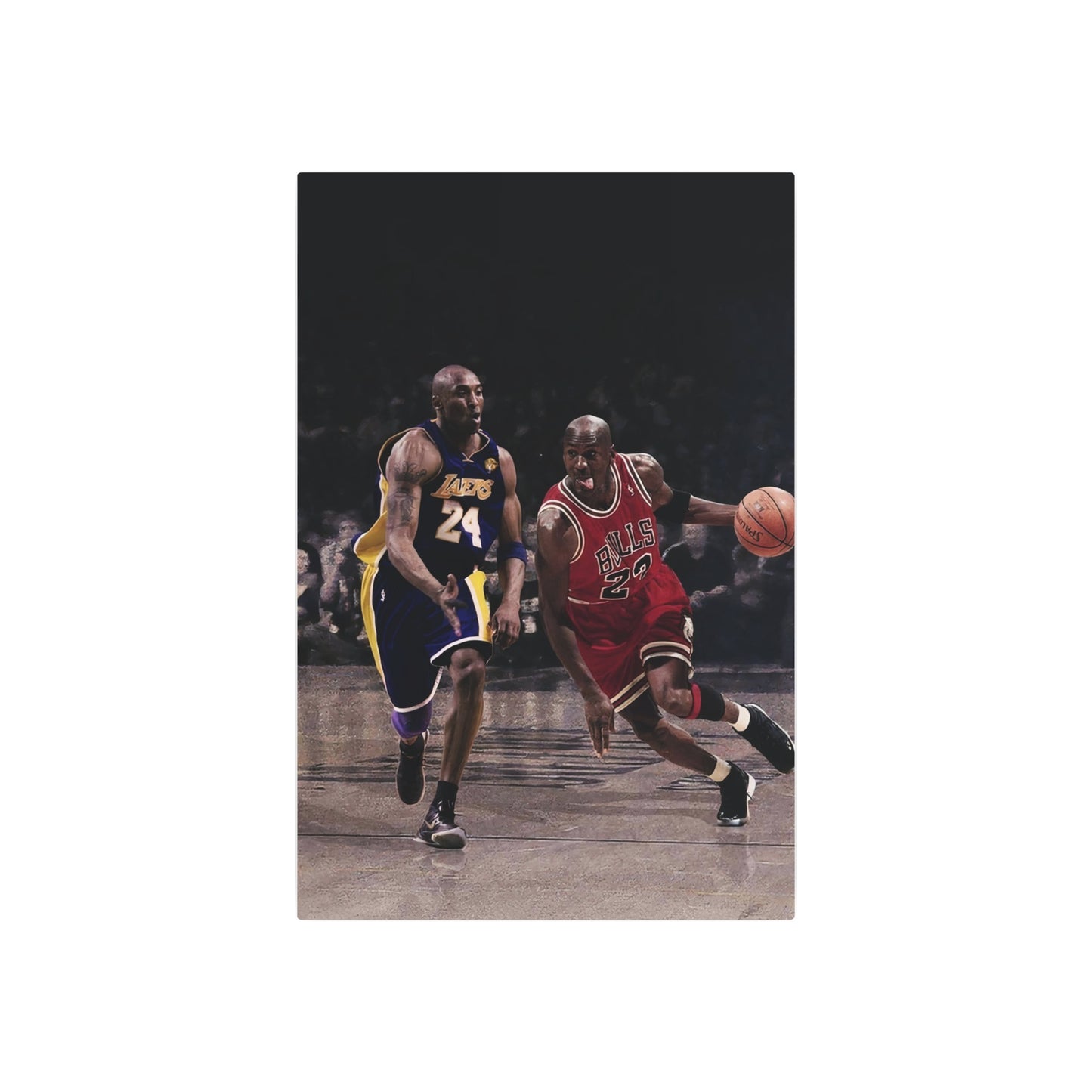 Michael Jordan Driving Against Kobe Bryant Metal Art Sign