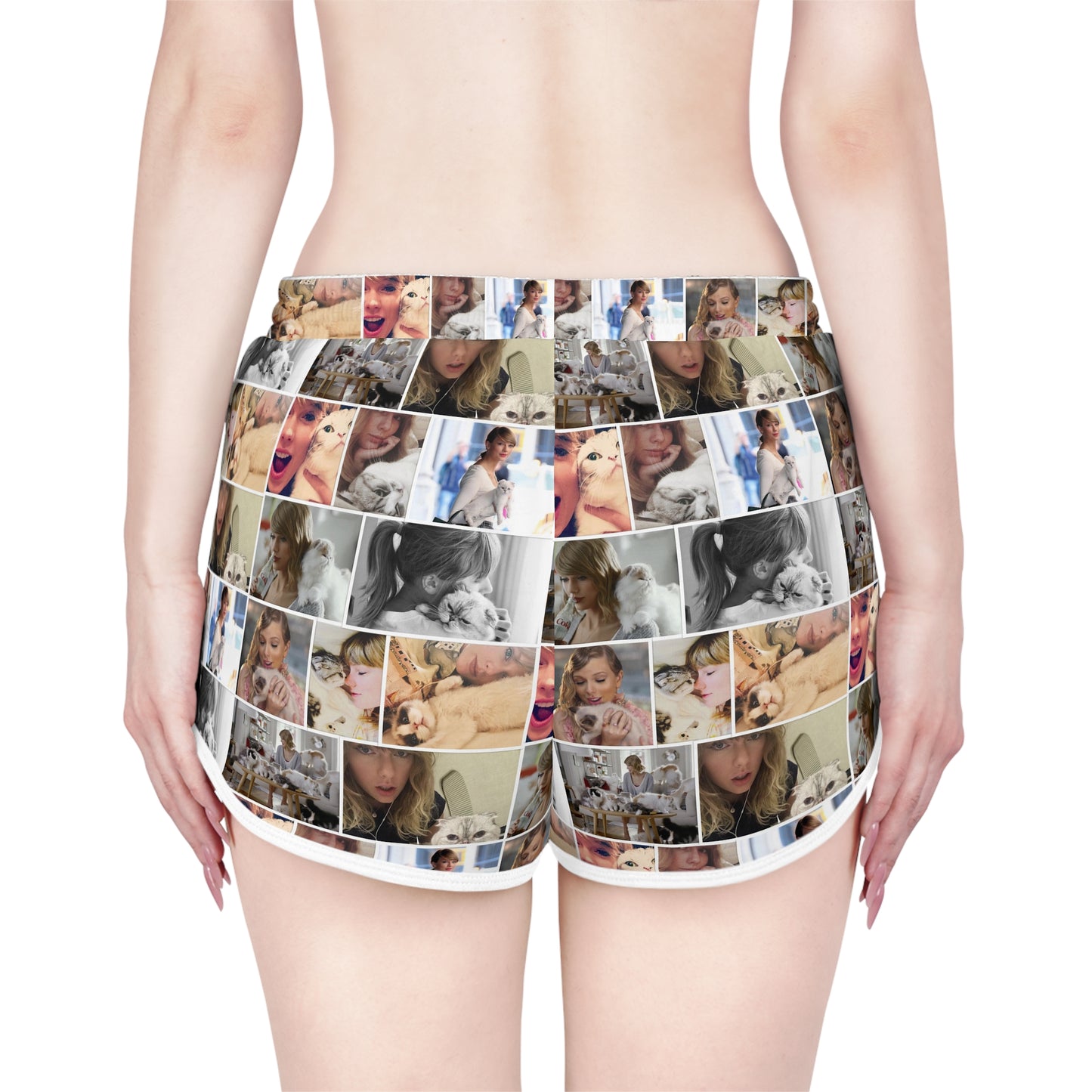 Taylor Swift's Cats Collage Pattern Women's Relaxed Shorts