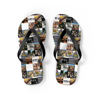 The Beatles Album Cover Collage Flip Flops