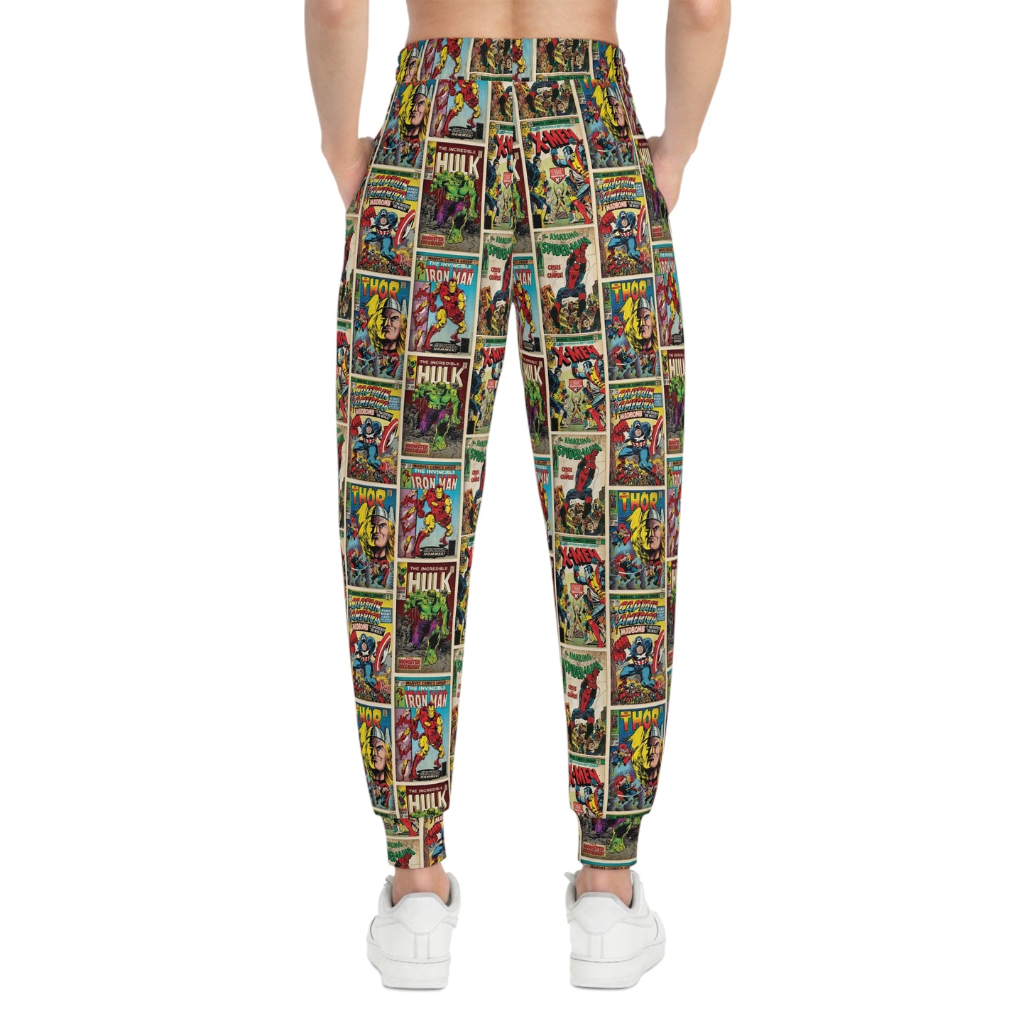 Marvel Comic Book Cover Collage Athletic Jogger Sweatpants