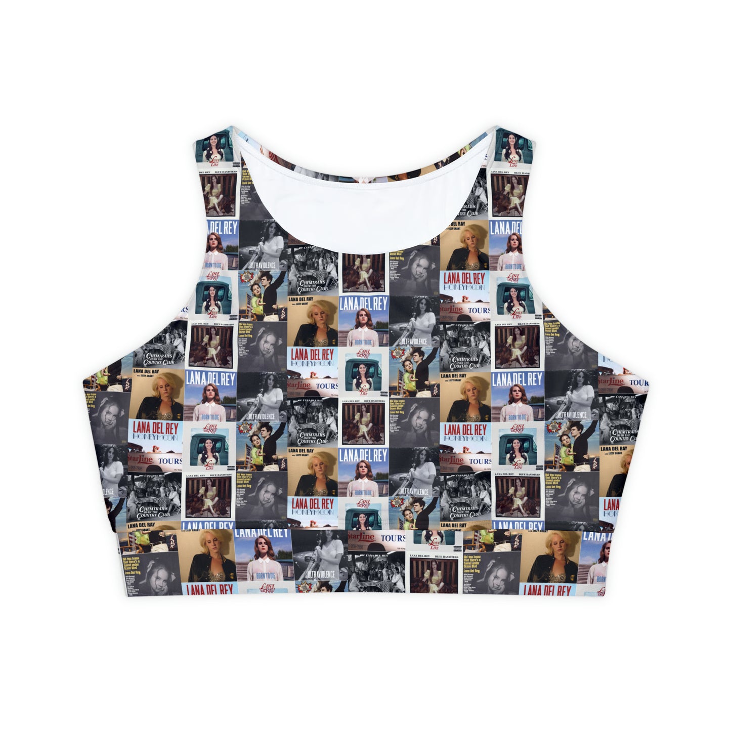 Lana Del Rey Album Cover Collage Fully Lined Padded Sports Bra