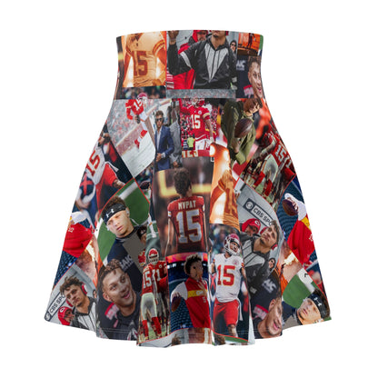 Patrick Mahomes Chiefs MVPAT Photo Collage Women's Skater Skirt