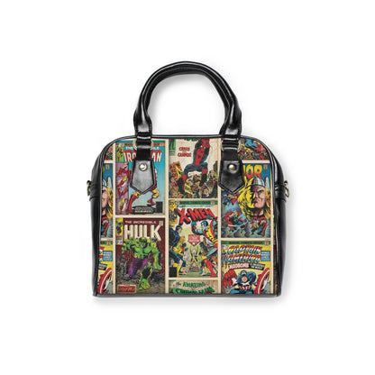 Marvel Comic Book Cover Collage Shoulder Handbag