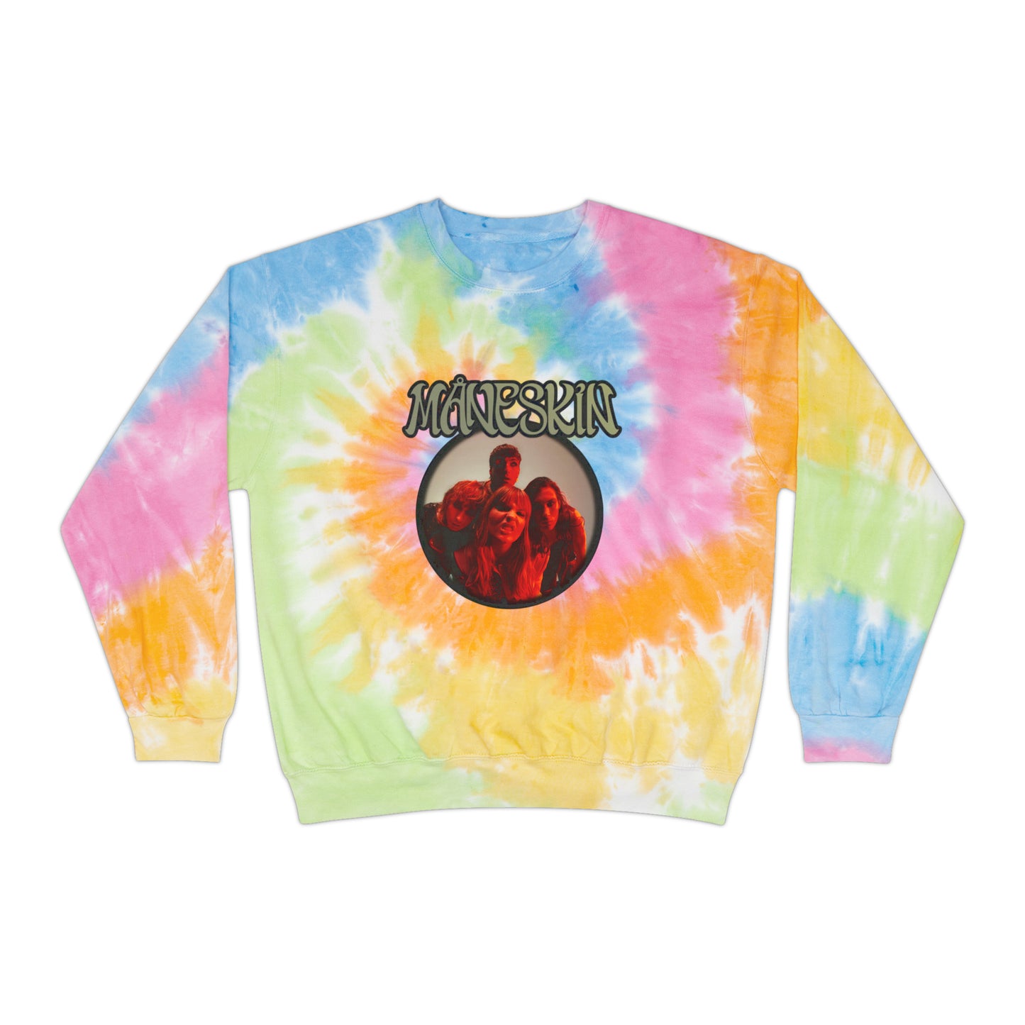 Måneskin Circular Group Photo Unisex Tie-Dye Sweatshirt