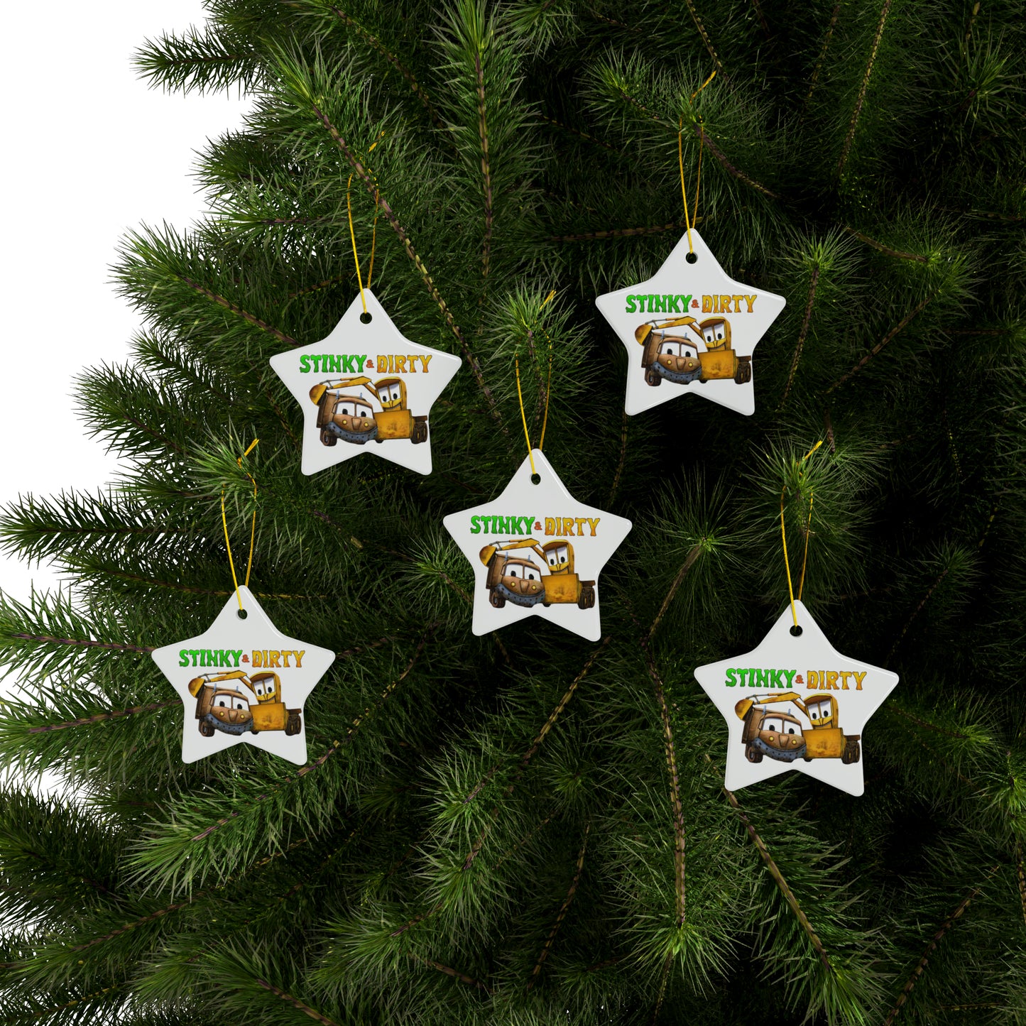 Stinky & Dirty Best Buds Ceramic Ornaments (1pc, 3pcs, 5pcs, 10pcs)