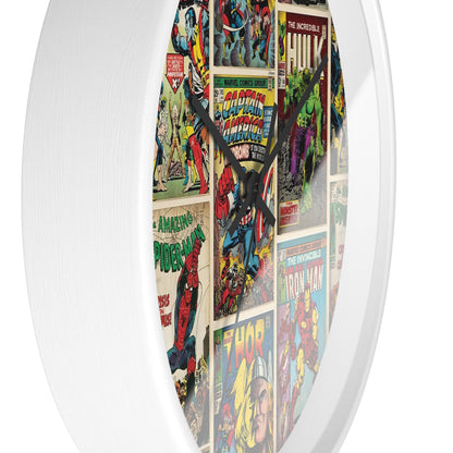 Marvel Comic Book Cover Collage Round Wall Clock