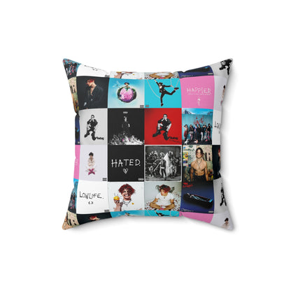 YUNGBLUD Album Cover Art Collage Spun Polyester Square Pillow