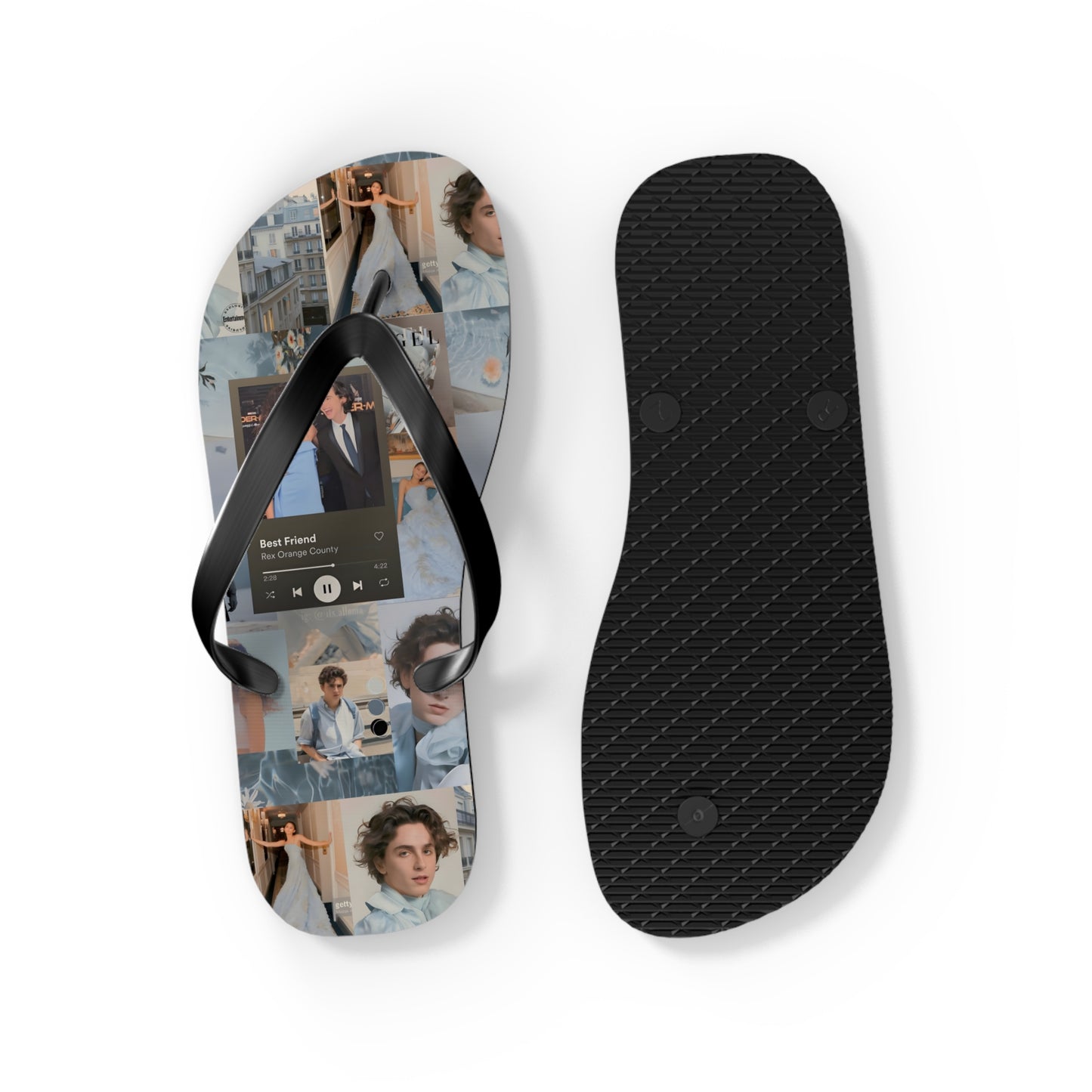 Timothee Chalamet And Zendaya Best Friend Collage Flip Flops