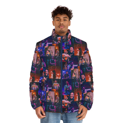 Post Malone Lightning Photo Collage Men's Puffer Jacket