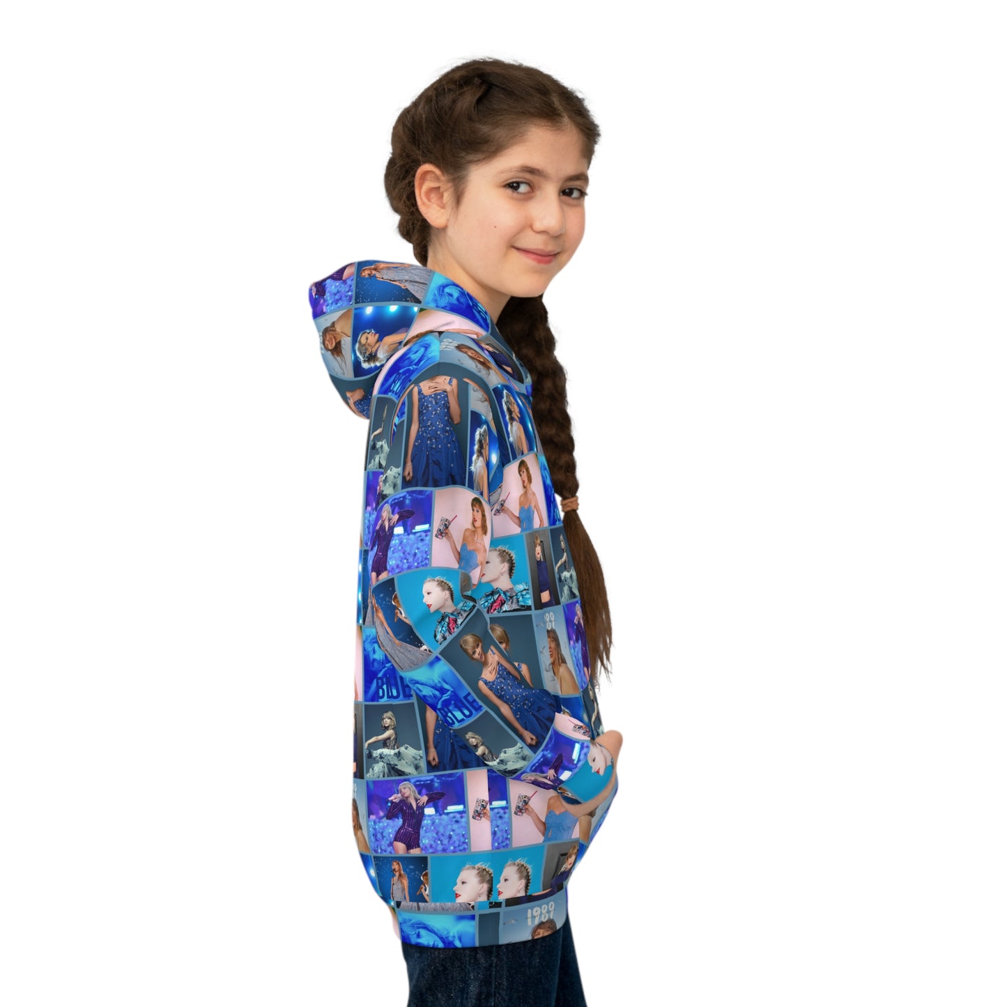 Taylor Swift Blue Aesthetic Collage Kid's Hoodie