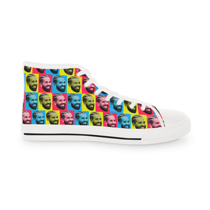 Drake Colored Checker Faces Men's High Top Sneakers