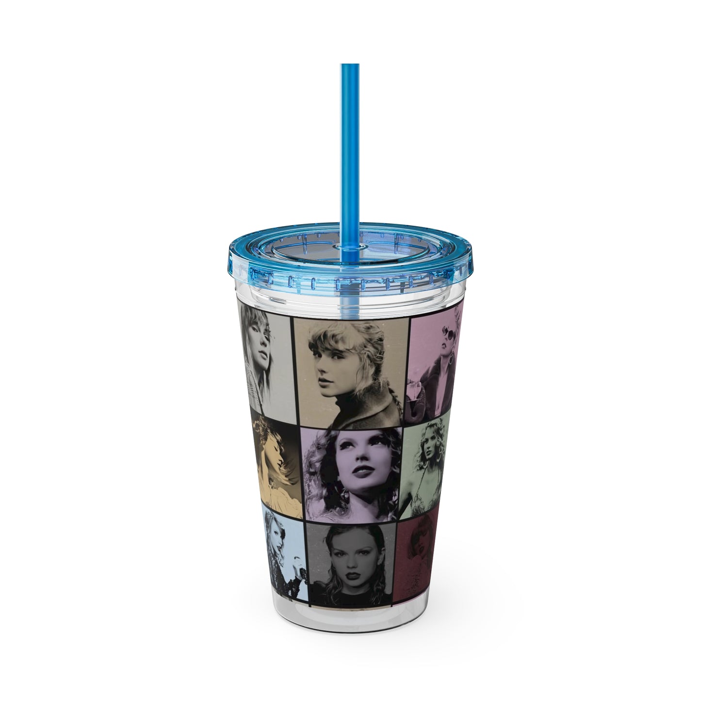 Taylor Swift Eras Collage Sunsplash Tumbler with Straw