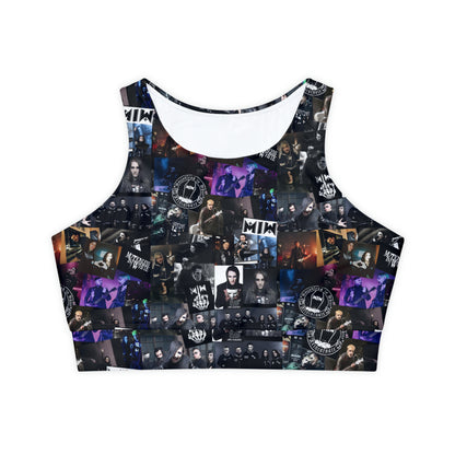 Motionless In White Photo Collage Fully Lined Padded Sports Bra