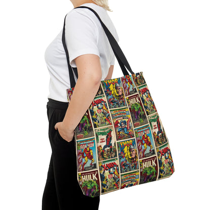 Marvel Comic Book Cover Collage Tote Bag