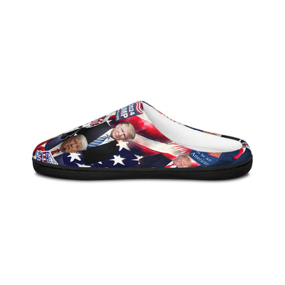 Donald Trump 2024 MAGA Montage Men's Indoor Slippers