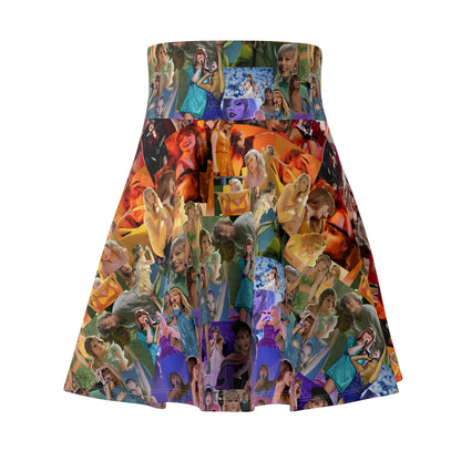 Taylor Swift Rainbow Photo Collage Women's Skater Skirt