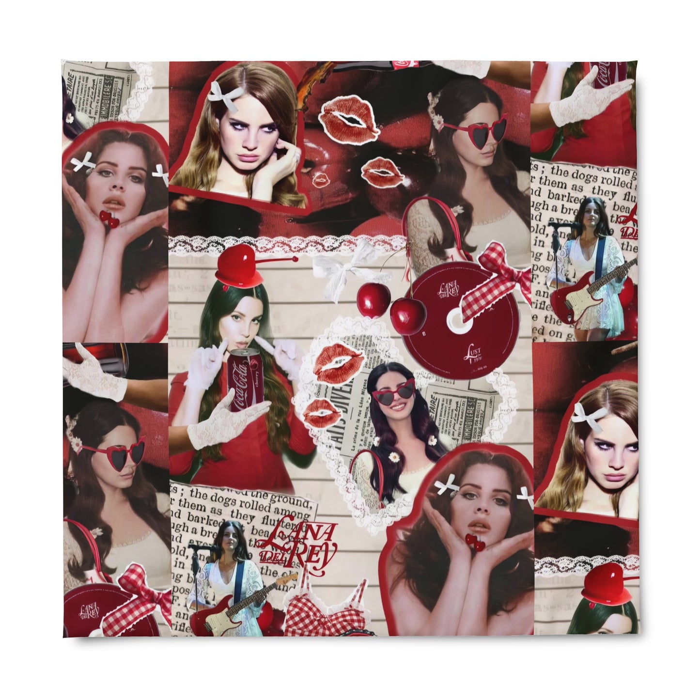 Lana Del Rey Cherry Coke Collage Duvet Cover