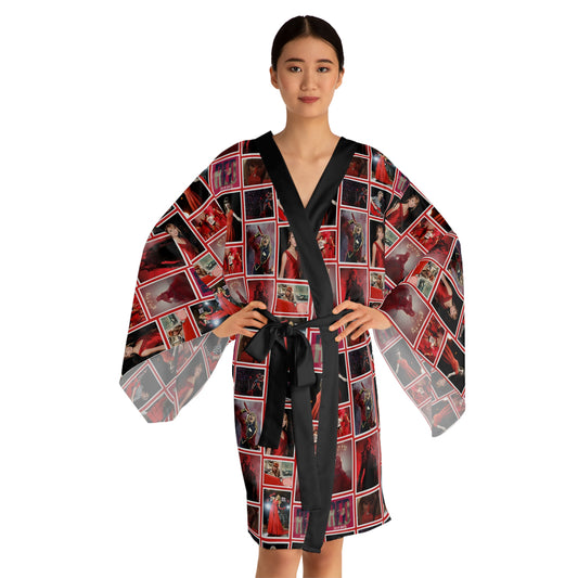 Taylor Swift Red Era Collage Long Sleeve Kimono Robe