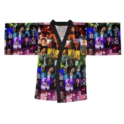 Harry Styles Rainbow Photo Collage Long Sleeve Kimono Robe