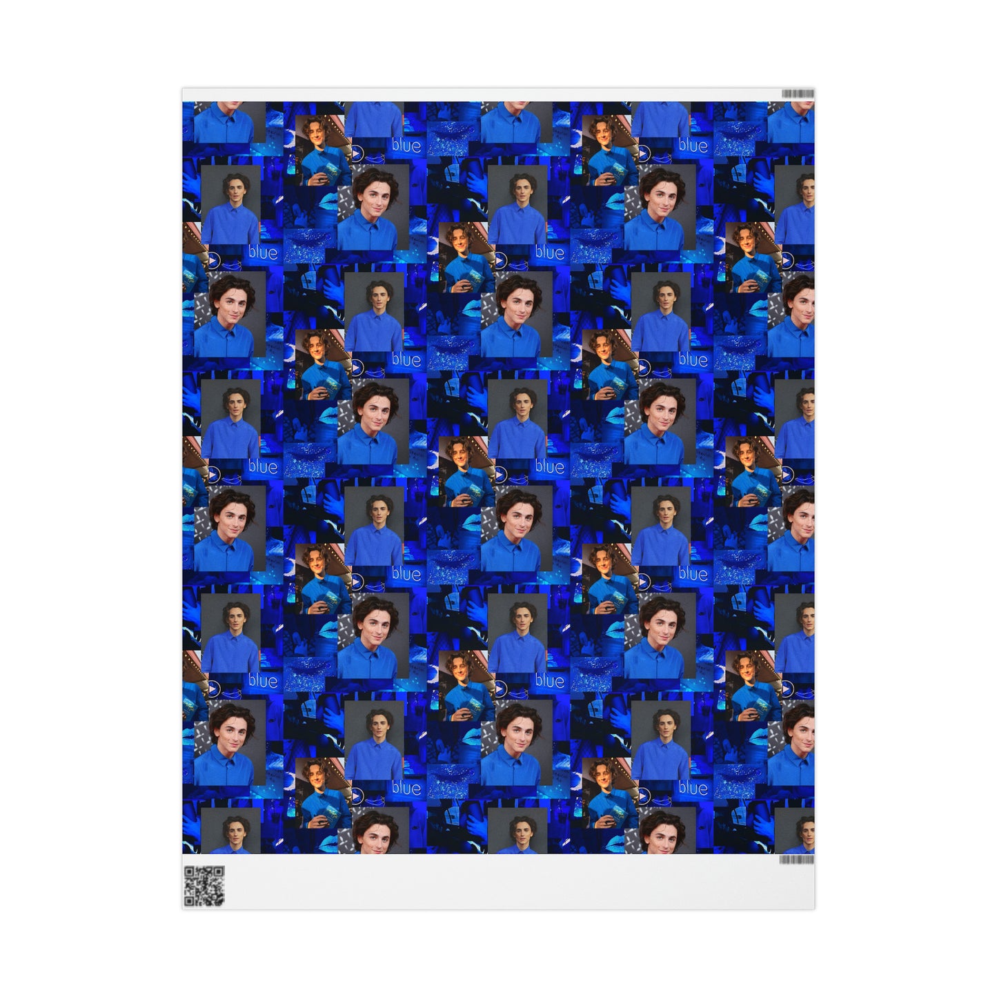 Timothee Chalamet Cool Blue Collage Gift Wrapping Paper